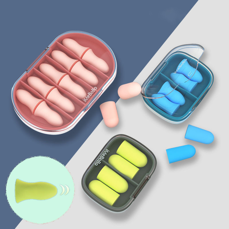 Full exemption supermarket best selling sleep anti-noise slow rebound memory cotton ear plug anti-noise sponge sound insulation noise reduction earplugs cross border