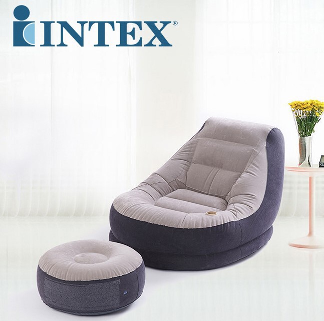 Authentic INTEX68564 inflatable flocking sofa single sofa lazy sofa bed lunch break recliner factory outlet Authentic INTEX68564 inflatable flocking sofa single sofa lazy sofa bed lunch break recliner factory outlet