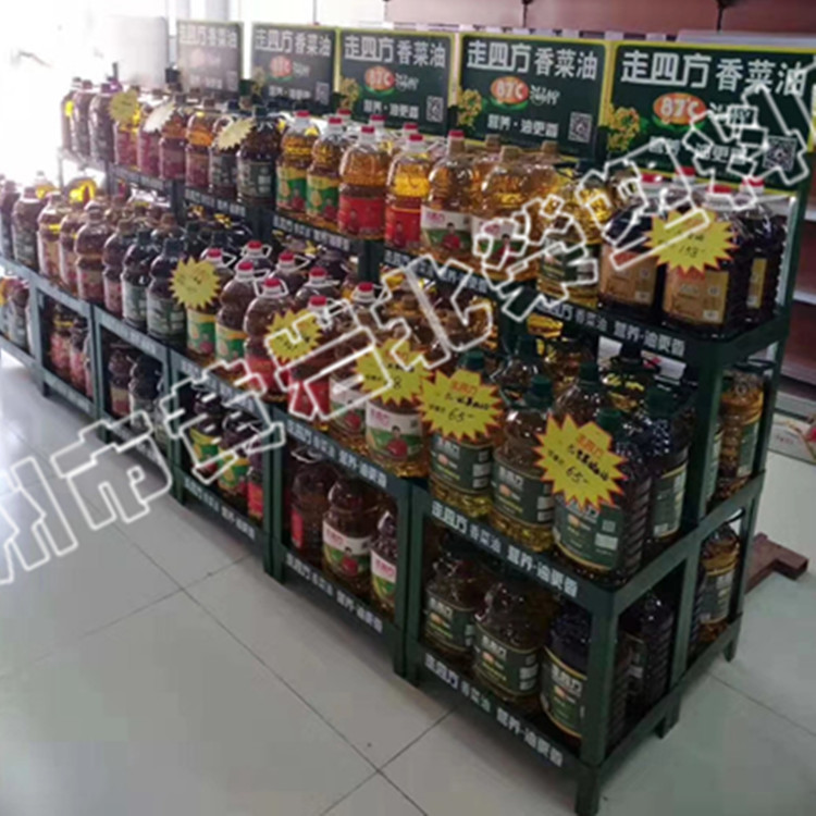 三层53*35超市粮油菜籽油大豆油蔬菜水果杂粮酒塑料展示货架