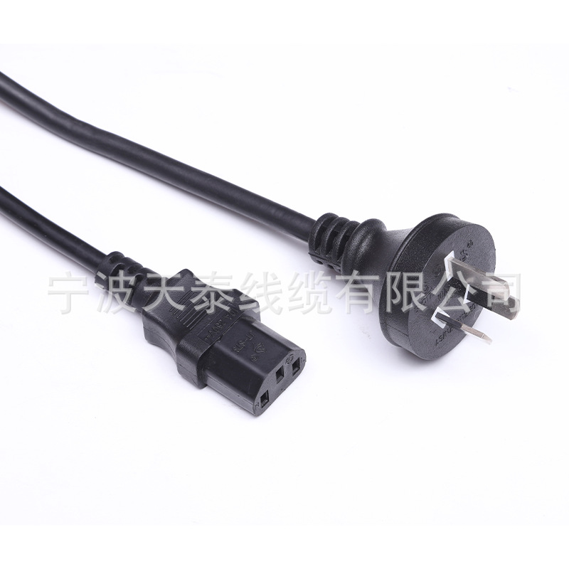 厂家供应三芯澳标SAA插头线 澳规直头品字尾电源线 澳州电源插头