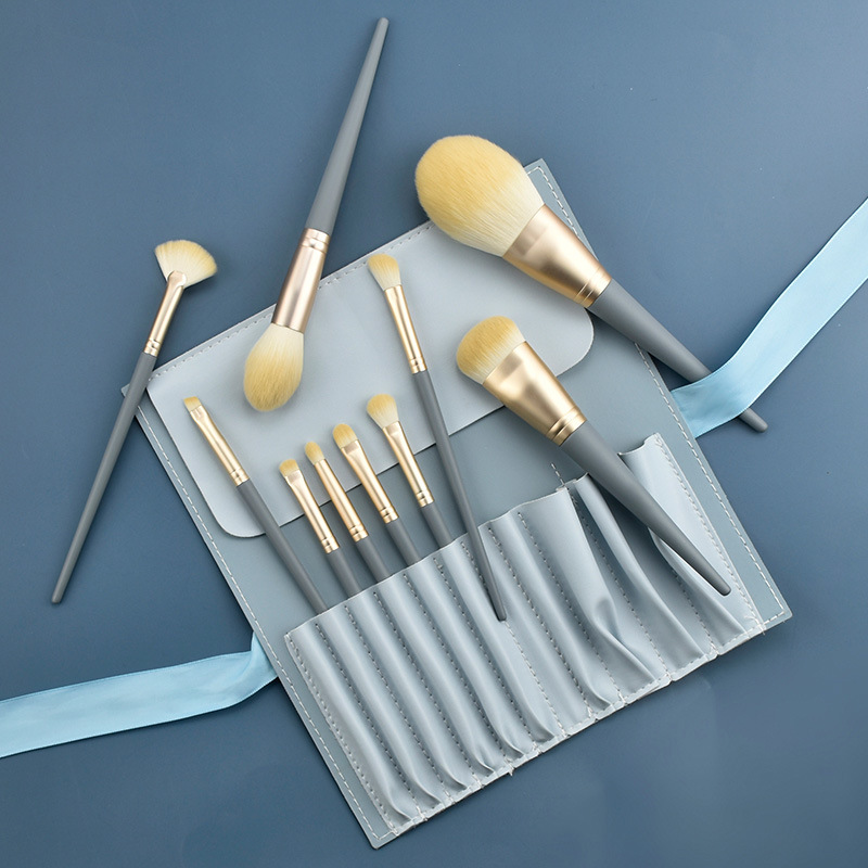 Yilin Cangzhou 10 Puente azul maquillaje cepillos traje super suave sombra de ojos cepillo nuevo polvo suelto cepillo traje belleza herramientas