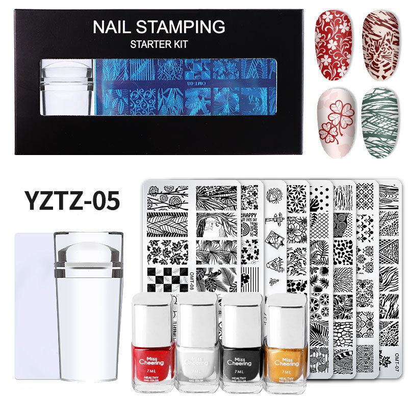 Cross border printing suit seal printing steel plate nail polish free painting nail art tools full set wholesale