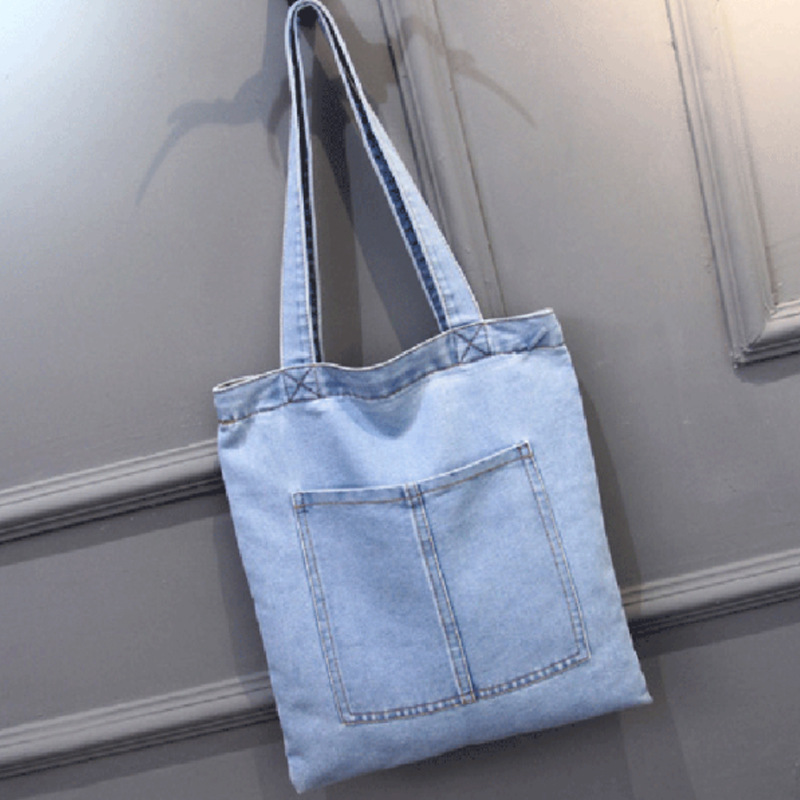 New Large Capacity for Women's Leisure Street Canvas Denim Shoulder Shopping Bag Handbag_voghion.com