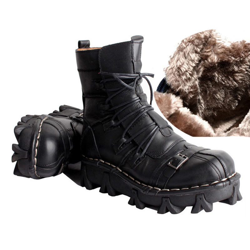 Hombres de arranque de cuero de los hombres de alta Martin botas desierto botas cortas Harley botas de la motocicleta botas de suela gruesa botas de cuero punk 1809