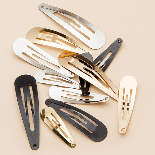 Thickened water drop BB clip metal oval hairpin gold and silver black diy headwear accessories handmade material hairpin wholesale