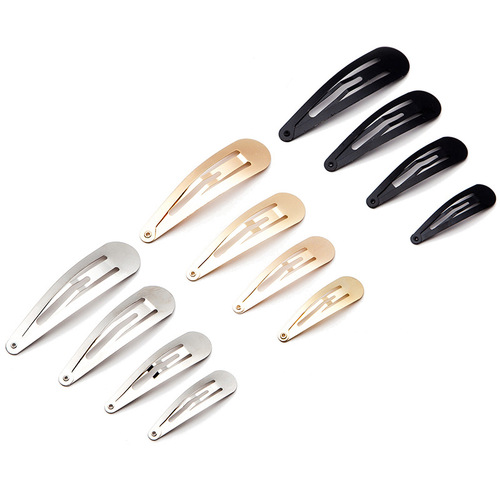 Thickened water drop BB clip metal oval hairpin gold and silver black diy headwear accessories handmade material hairpin wholesale