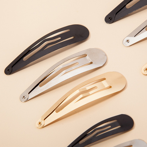 Thickened water drop BB clip metal oval hairpin gold and silver black diy headwear accessories handmade material hairpin wholesale