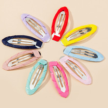 椭圆发夹儿童布艺边夹5cm包布diy手工头饰现货批发bb夹彩色发饰