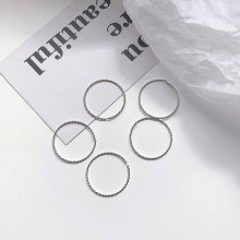 银家S925银麻花戒指潮纤细开口可调节指环女纯手工银饰银饰手工