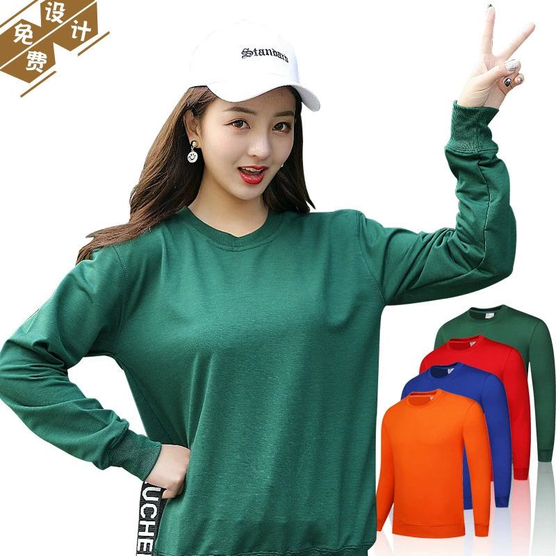 Пуловер с круглым вырезом Логотип с длинным рукавом Флис Одежда для групп деятельности Рекламная рубашка Классная одежда Свитер с принтом и вышивкой Персонализация