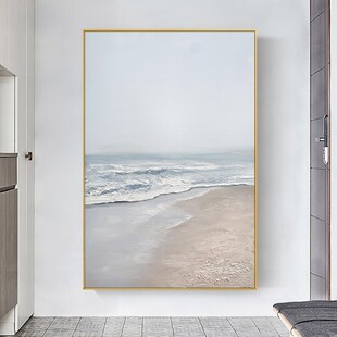 Modern Thick Texture Sandstone Oil Painting Hotel Home Entrance Background Wall Thick Texture Oil Painting Hand-painted Seascape Oil Painting
