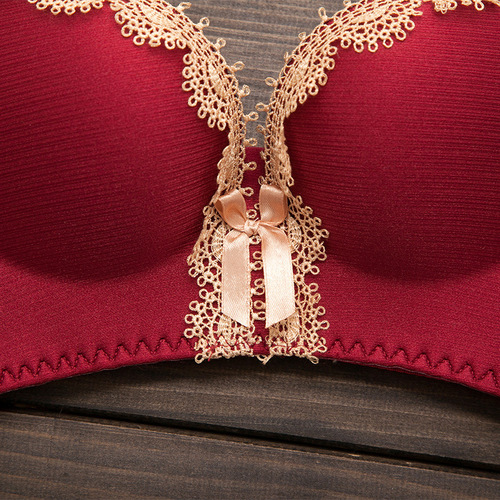 Bra set for women with small breasts, thick upper and lower breasts, natal year red underwear, underwear, no wire bra