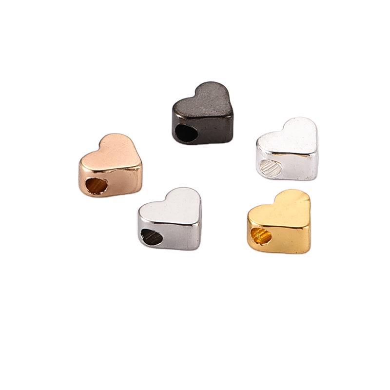 Multicoloured brass earrings heart-shaped
