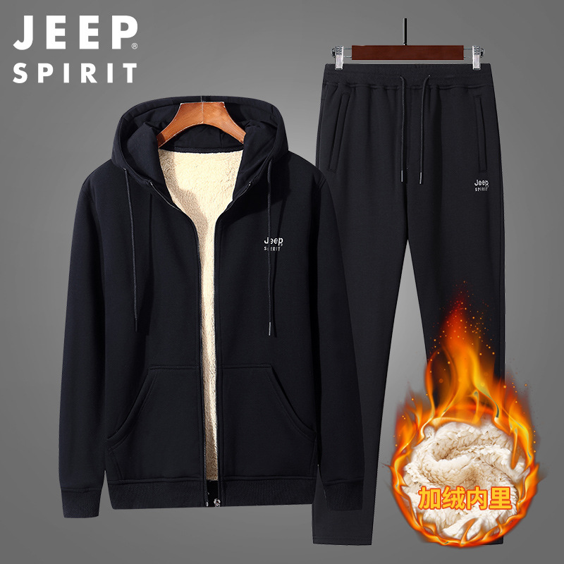 JEEP SPIRIT 후드 남자의 가을과 겨울 양고기 스웨터 캐주얼 재킷 2027D2029D-2027D2032D