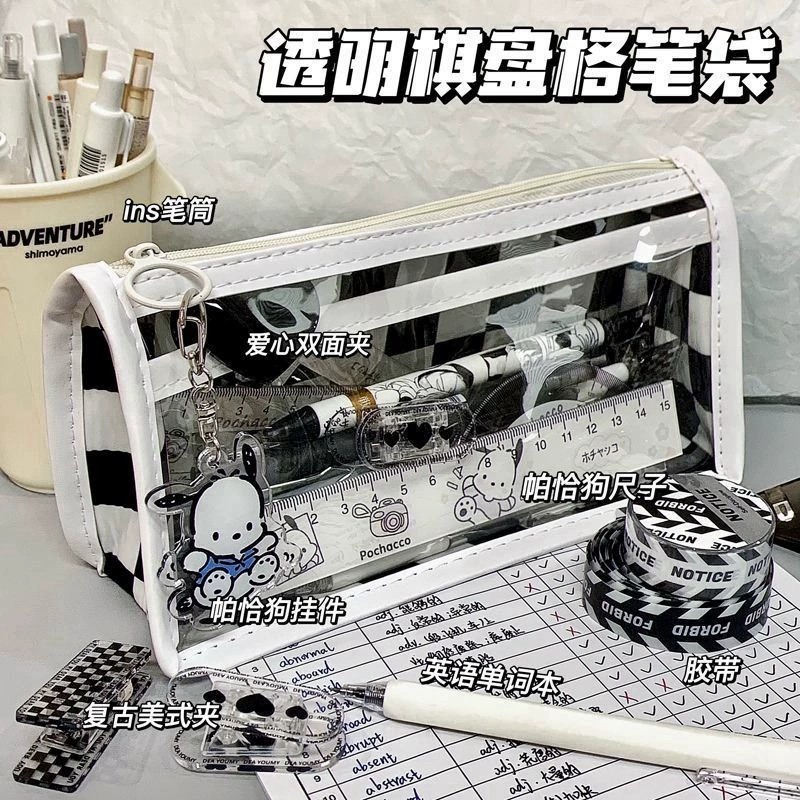Прозрачный пенал 2022 Новый Популярный школьник для девочек средней школы большой емкости красивый пенал для учеников начальной школы канцелярская коробка