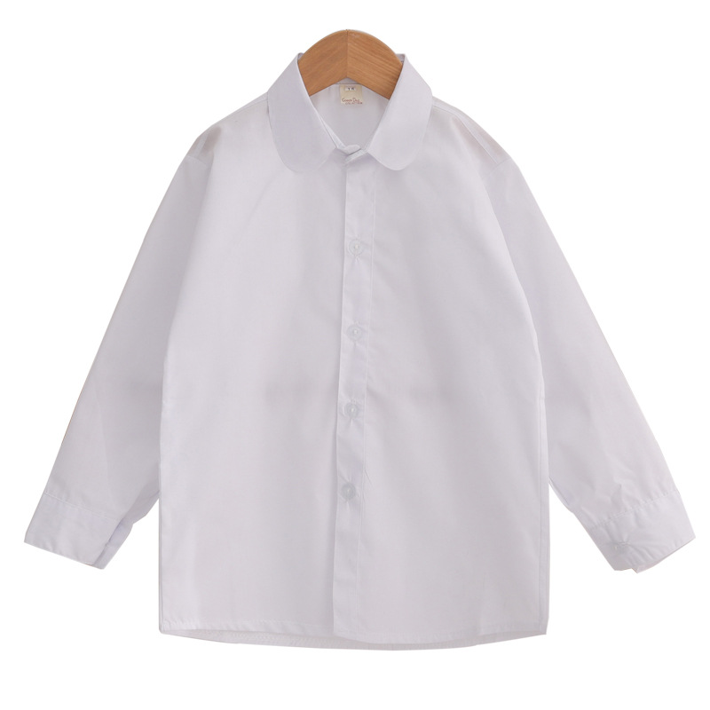 Estudiantes de primaria y secundaria camisa blanca para niños camisa blanca para niñas camisa blanca para niños de manga larga transpirable que absorbe el sudor