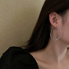 Silver needle, hula hoop, fashionable earrings, silver 925 sample, European style