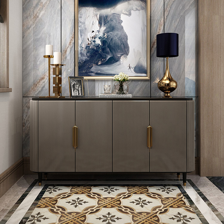 High-End Entrance Cabinet Hong Kong Style Light Luxury Sideboard 2024 New Modern Simple Sideboard Personalized Storage Cabinet