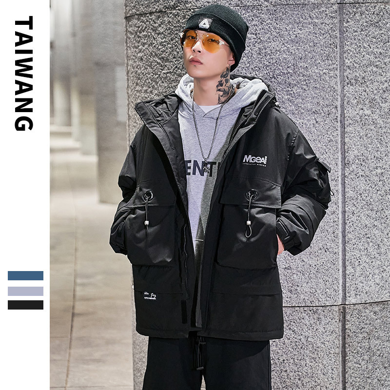 Men's Clothing Men's Wear High end trendy Silk cotton jacket for men winter new style jacket with printed fantasy multi pocket Silk cotton jacket_voghion.com