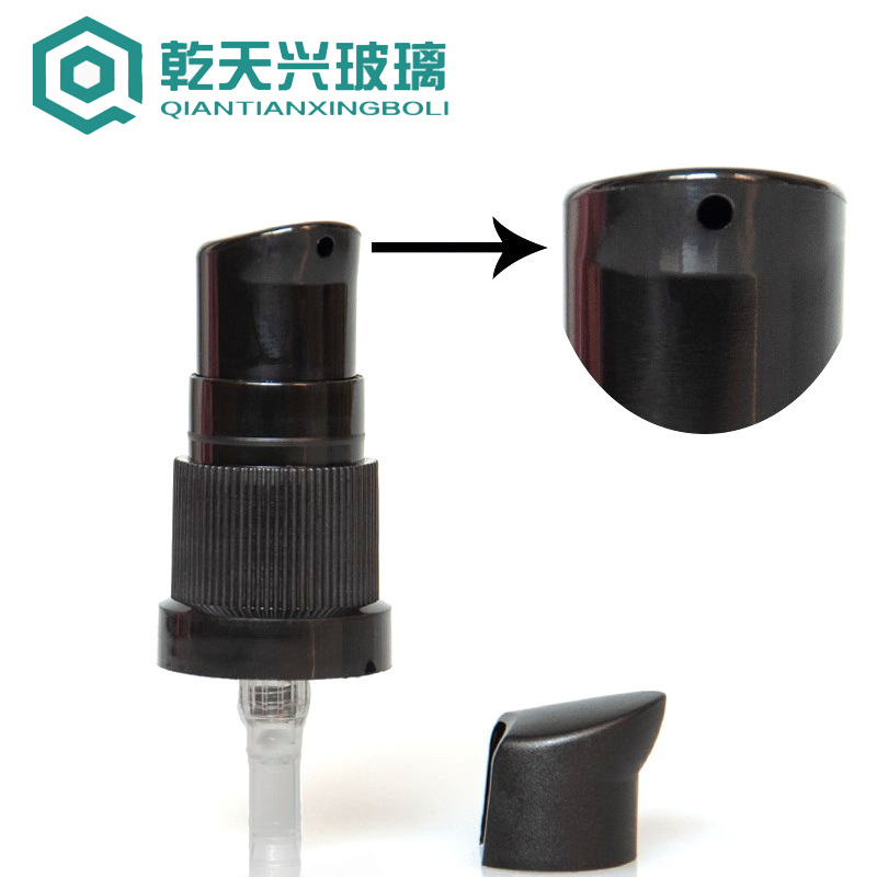 厂家现货 按压塑料化妆品水乳喷头 18牙黑色按压塑料企鹅乳液泵头