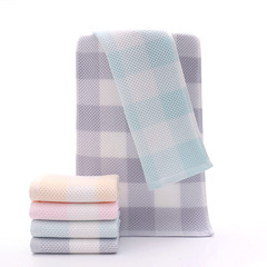 廠家直銷紗布格子純棉毛巾成人洗臉吸水面巾日用百貨禮品批發