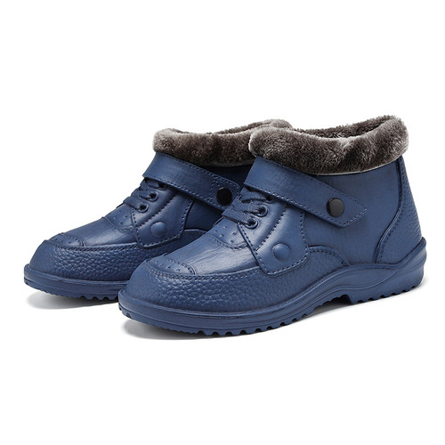 New Model Import/Export Northeast Snow Boots for Men - Winter Warmth, Fleece Lined, Thick Outdoor Cotton Boots for Middle-Aged and Elderly, Plus Size Short Boots