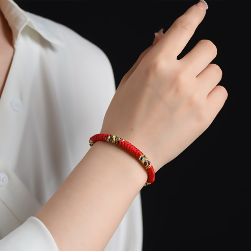 2024 Year of the Dragon Dragon Boat Festival Colorful Rope Bracelet Diamond Knot Red Hand Rope Women's Handmade National Style Good Luck Red Rope