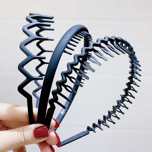 Korean matte black headband for men, sports headband, versatile for going out, face washing, hair pressing, non-slip hairpin, women's headband