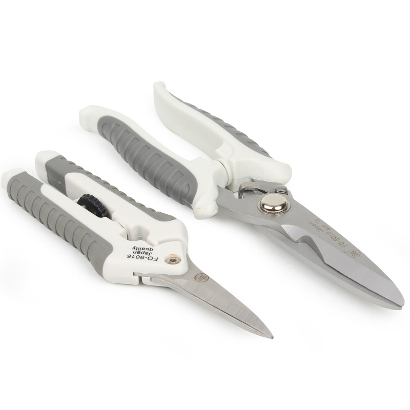 供应Aolacow福冈工具不锈钢电工剪刀线槽剪刀电子剪8寸电子剪