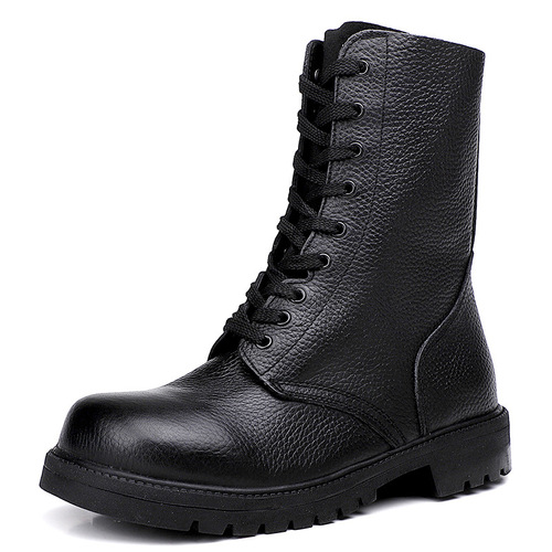 Top-grain leather outdoor boots for men, tactical boots with rubber non-slip soles, special forces combat boots for military enthusiasts, genuine leather Martin boots
