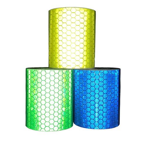 Cross-border white adhesive crystal color grid bicycle outline car sticker warning sticker reflective strip tape 5cm*3 meters