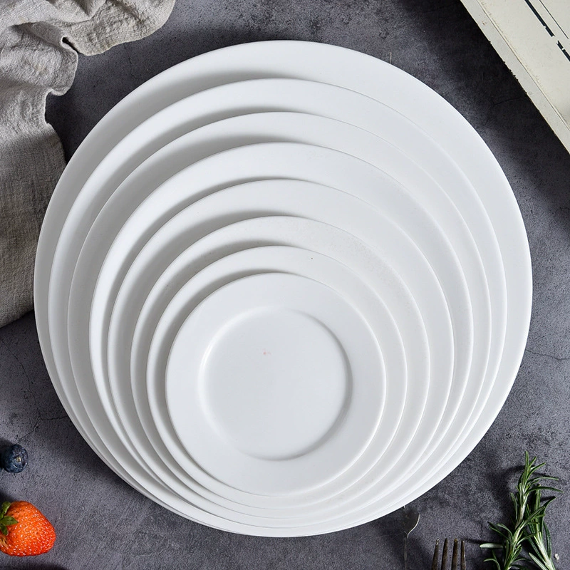 Плоская керамическая тарелка Mu Yun Pure White — 13 см, основная тарелка для стейка/десерта, на заказ