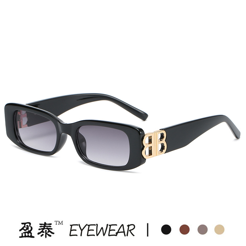 New B Family European and American Retro Small Frame Sunglasses Female Internet Celebrity Street Photography Square Sunglasses Cross-Border Versatile Sunglasses