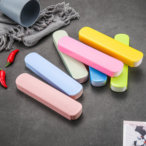 Student Portable Box Plastic PP Children's New Tableware Box Outdoor Pull-out Knife Fork Spoon Storage Box Empty Box