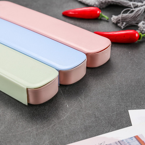 Student Portable Box Plastic PP Children's New Tableware Box Outdoor Pull-out Knife Fork Spoon Storage Box Empty Box