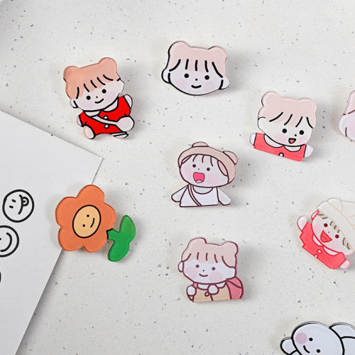 Ins style fashionable acrylic brooch student cute cartoon badge personalized bag decoration Japanese pin