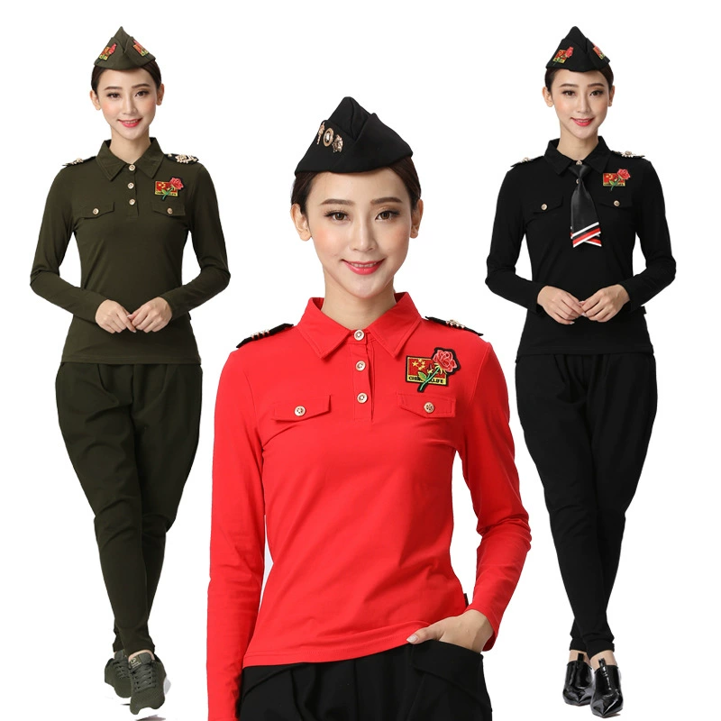 Одежда для танцев моряков Forest Knight, новый женский костюм, новый осенний женский квадратный танцевальный спектакль из чистого хлопка с длинными рукавами