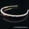 Woven headband from pearl handmade, hair accessory with bow for bride, universal hairpins, European style