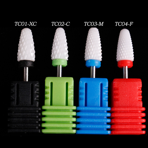 Nail art ceramic grinding head single corn bullet cylindrical rocket shaped nail electric grinder accessories grinding head