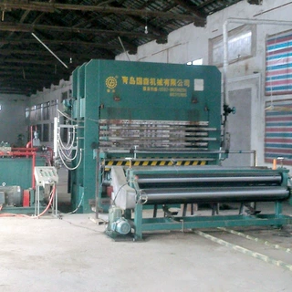 供应青岛国森机械制造的全自动1200T1-5层草席藤席竹凉席压机设备