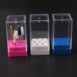 Cross-border nail grinding head storage box 7-hole grinding head display box ceramic tungsten steel nail grinding head box