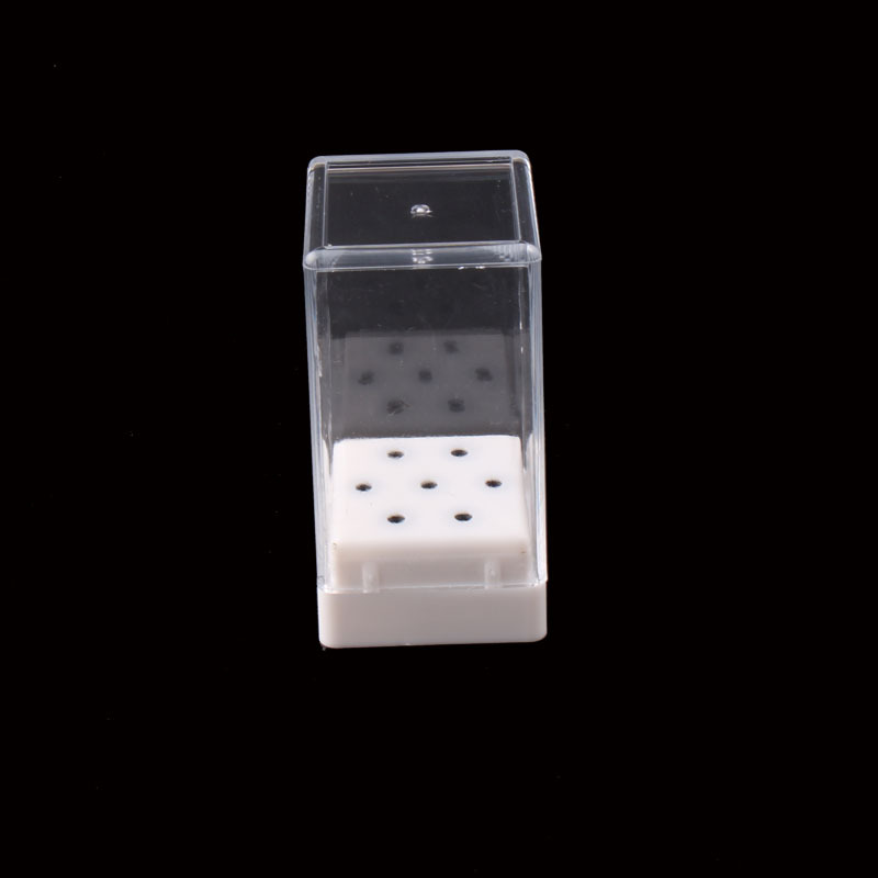 Caja de almacenamiento de cabeza de molienda de uñas transfronteriza Caja de visualización de cabeza de molienda de 7 agujeros Caja de cabeza de molienda de uñas de acero de tungsteno de cerámica