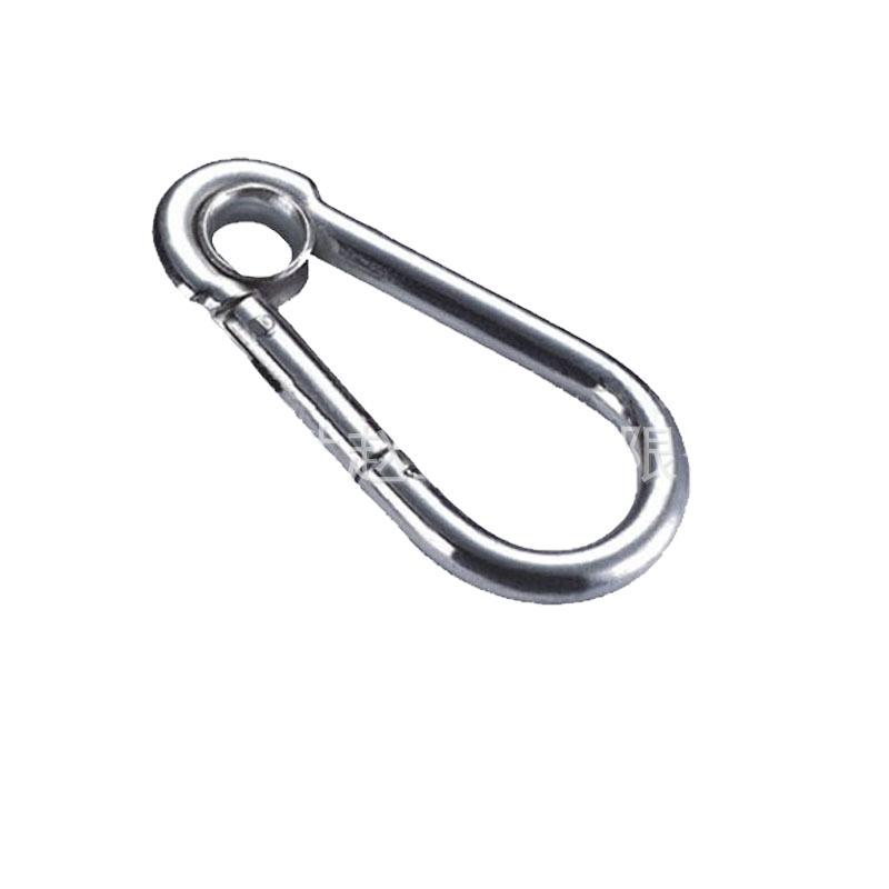 带圈铁登山扣攀岩保险绳扣索具弹簧钩葫芦钩电镀锌带眼弹簧钩