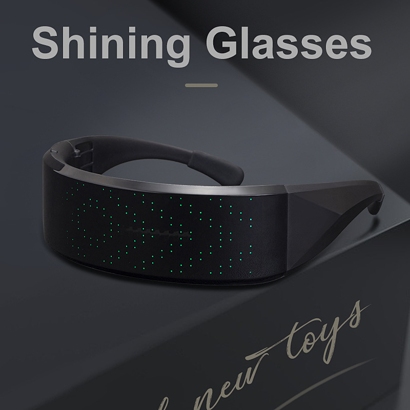 Gafas LED luminosas con carga Bluetooth, patrón dinámico personalizable por APP, estilo bar/disco