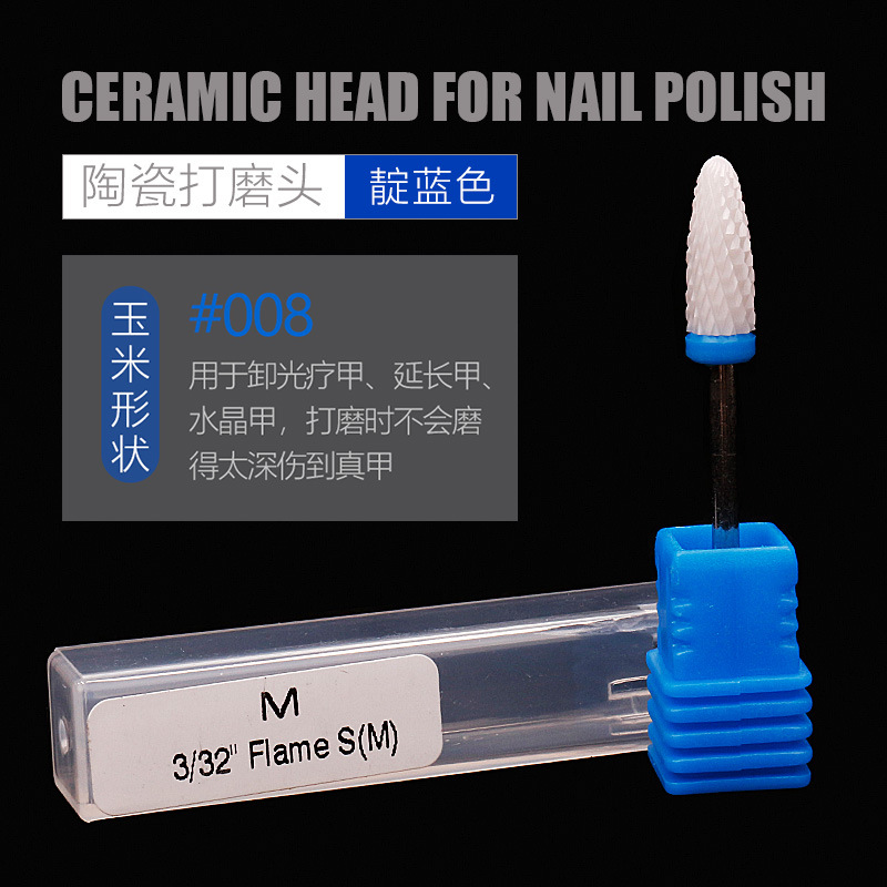 Nuevos productos transfronterizos de molienda de cerámica de manicuras, una sola pieza de molienda eléctrica cilíndrica de maíz en forma de cohete, molienda de accesorios