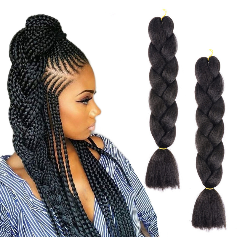 Solid color big braid spot European and American wig jumbo braid hair monochrome chemical fiber braid high temperature silk dirty braid