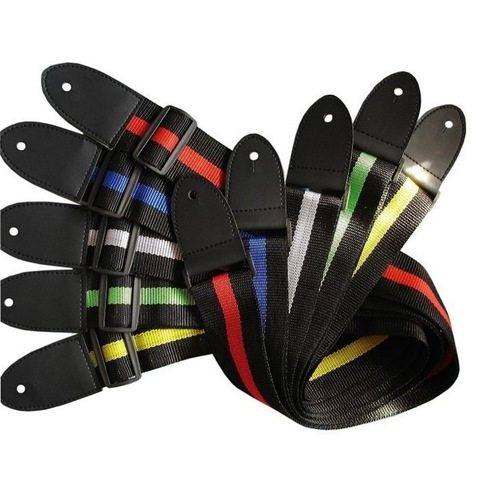 Wholesale folk guitar straps, electric acoustic guitar, bass straps, popular striped straps, ukulele cross-body straps