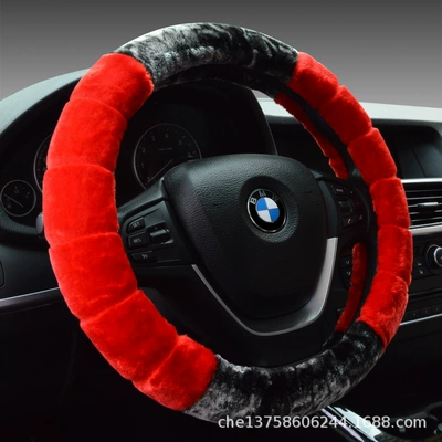 Cross-border TikTok fast hand one-piece Steering wheel cover - red-one-two-color-model-round-38cm