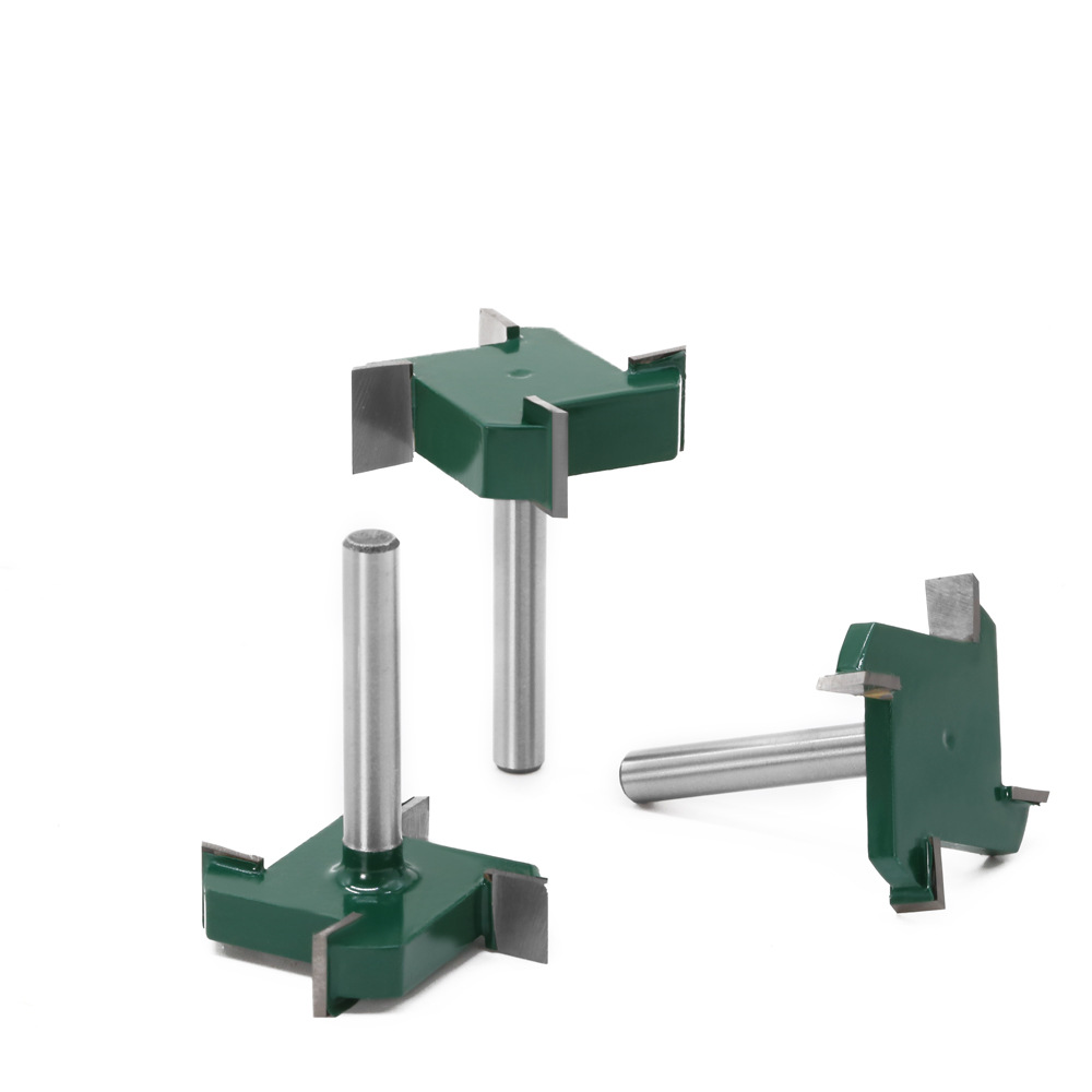 Cuchillo en T de cuatro cuchillas 1/4 Mango 6-MANGO cuchillo de ranurado cuchillo de carpintería material grado industrial cuchillo en T de cuatro dientes