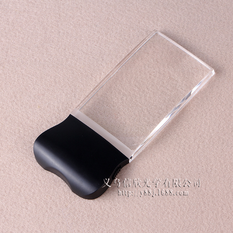 创意卡片放大镜高清2倍数亚克力镜片学生便携阅读镜带灯放大镜